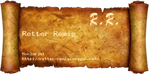 Retter Remig névjegykártya